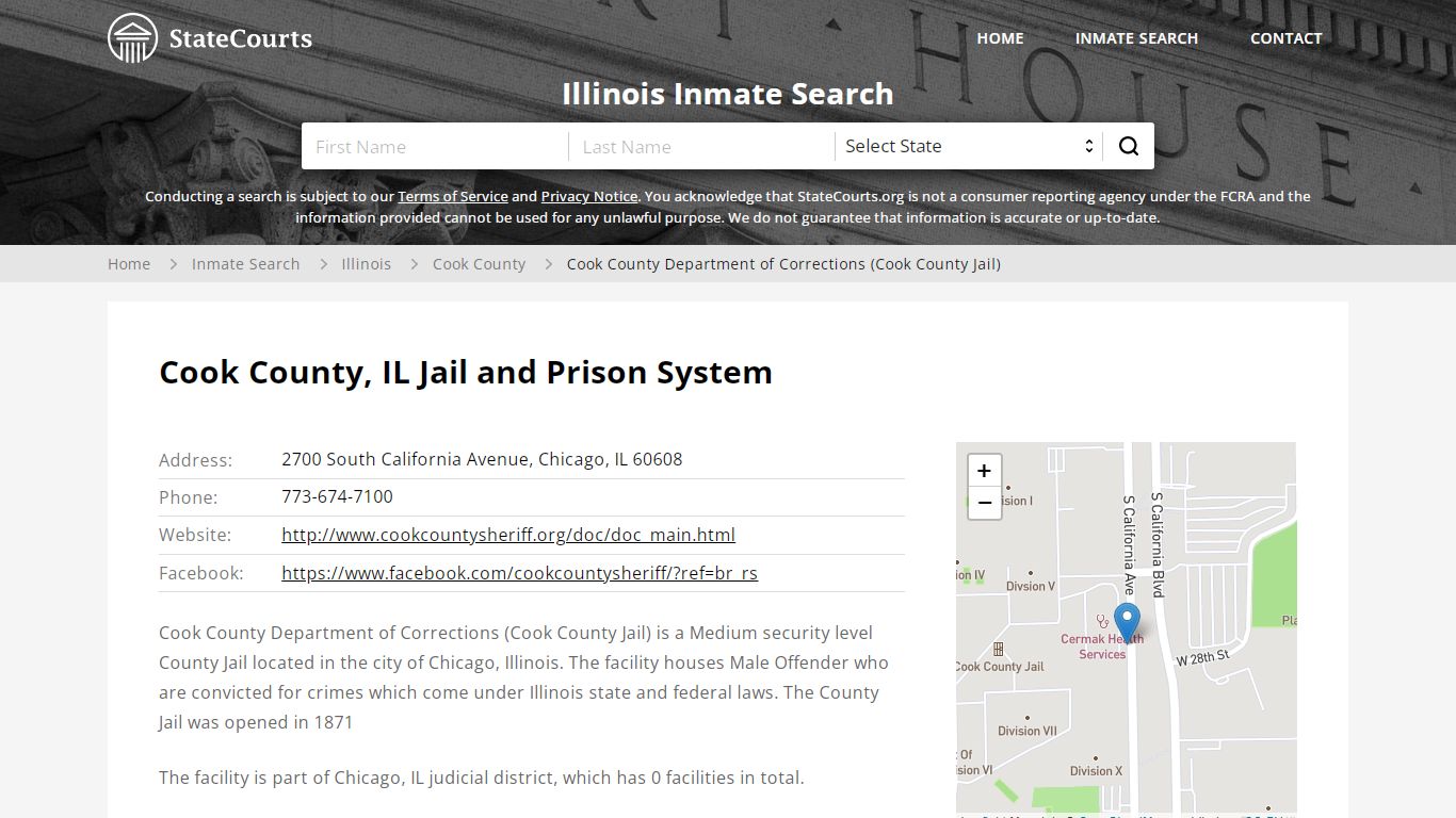 Cook County Department of Corrections (Cook County Jail) Inmate Records ...